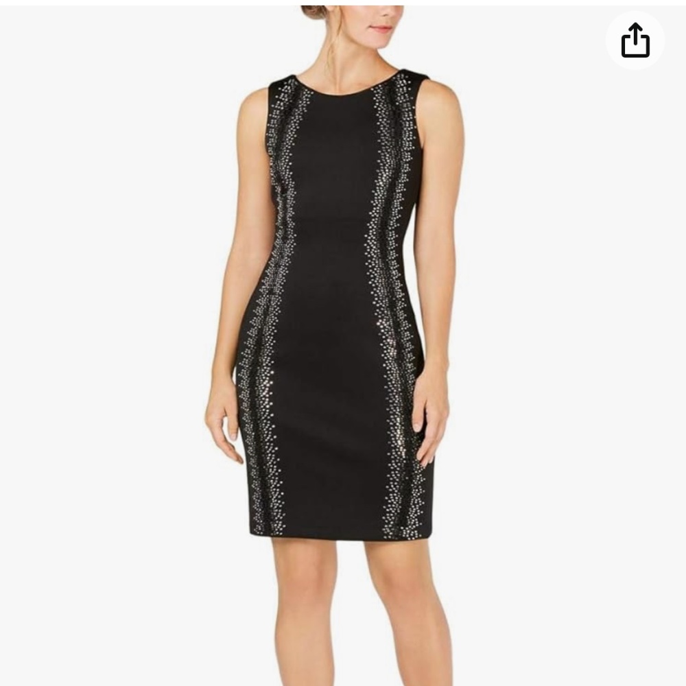 Calvin Klein Embellished Scuba Sheath Dress Size 2